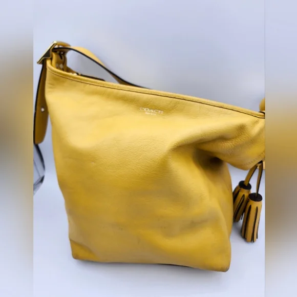 Coach Mustard 19889 Leather Legacy Duffle Shoulder Bag - Picture 2 of 12